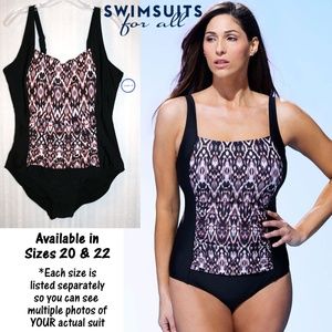 NWT in Package Square-Neck Swimsuit Neutral Aztec